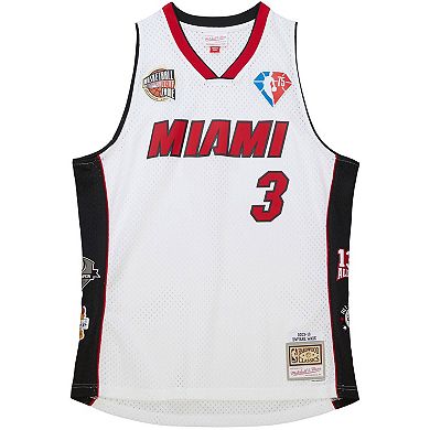 Unisex Mitchell & Ness Dwyane Wade White Miami Heat Hall of Fame Class of 2023 Throwback Swingman Jersey