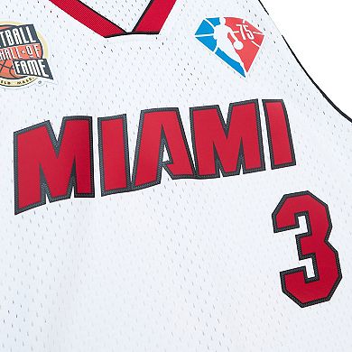 Unisex Mitchell & Ness Dwyane Wade White Miami Heat Hall of Fame Class of 2023 Throwback Swingman Jersey