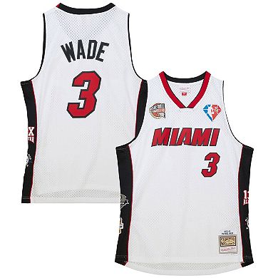 Unisex Mitchell & Ness Dwyane Wade White Miami Heat Hall of Fame Class of 2023 Throwback Swingman Jersey