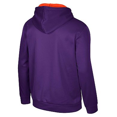 Men's Colosseum Purple Clemson Tigers Reese Pullover Hoodie