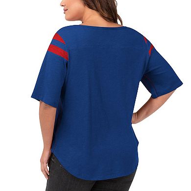 Women's G-III 4Her by Carl Banks Royal Buffalo Bills Plus Size Linebacker Short Sleeve T-Shirt