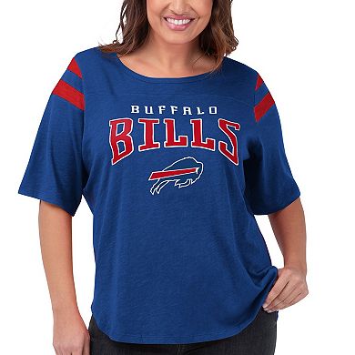 Women's G-III 4Her by Carl Banks Royal Buffalo Bills Plus Size Linebacker Short Sleeve T-Shirt