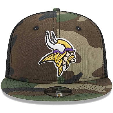 Youth New Era Camo Minnesota Vikings Main Trucker 9FIFTY Snapback Hat