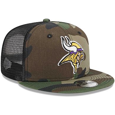 Youth New Era Camo Minnesota Vikings Main Trucker 9FIFTY Snapback Hat