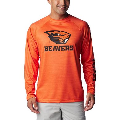 Men's Columbia  Orange Oregon State Beavers PFG Terminal Tackle Omni-Shade Raglan Long Sleeve T-Shirt
