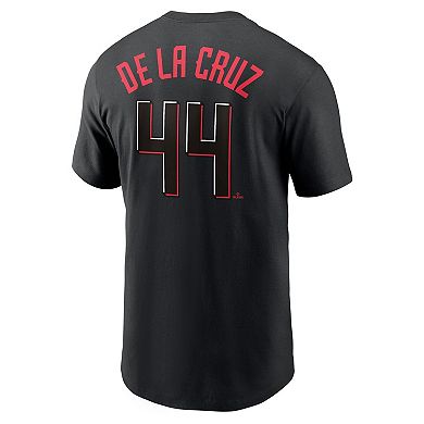 Men's Nike Elly De La Cruz Black Cincinnati Reds 2023 City Connect Name & Number T-Shirt