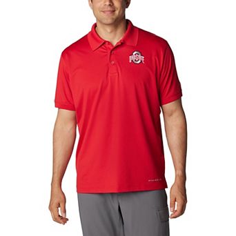 Men's Columbia Scarlet Ohio State Buckeyes PFG Tamiami Omni-Shield Polo
