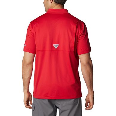 Men's Columbia Scarlet Ohio State Buckeyes PFG Tamiami Omni-Shield Polo