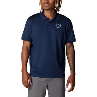 Men's Columbia Navy North Carolina Tar Heels PFG Tamiami Omni-Shield Polo