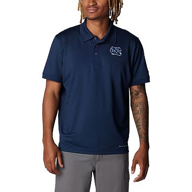 Men's Columbia Navy North Carolina Tar Heels PFG Tamiami Omni-Shield Polo