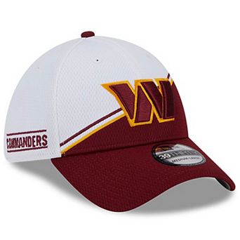 Men's New Era White/Burgundy Washington Commanders 2023 Sideline 39THIRTY Flex Hat