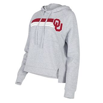 Women's Concepts Sport Gray Oklahoma Sooners Cedar Tri-Blend Raglan Pullover Hoodie