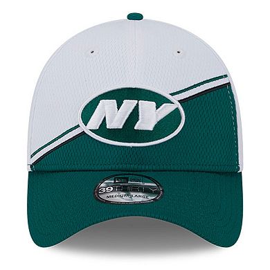 Men's New Era White/Green New York Jets 2023 Sideline 39THIRTY Flex Hat