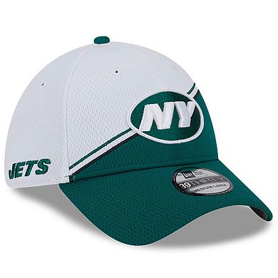 Men's New Era  White/Green New York Jets 2023 Sideline 39THIRTY Flex Hat