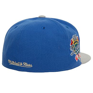 Men's Mitchell & Ness Cream/Gray Los Angeles Dodgers 100th Anniversary Homefield Fitted Hat