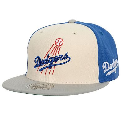 Men's Mitchell & Ness Cream/Gray Los Angeles Dodgers 100th Anniversary Homefield Fitted Hat