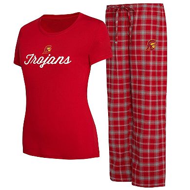 Women's Concepts Sport Cardinal/Gray USC Trojans Arctic T-Shirt & Flannel Pants Sleep Set