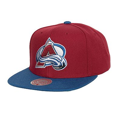 Men's Mitchell & Ness Burgundy Colorado Avalanche Core Team Ground 2.0 Snapback Hat