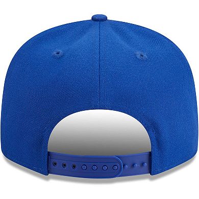 Men's New Era Royal Golden State Warriors Golden Tall Text 9FIFTY Snapback Hat