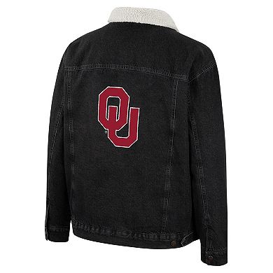 Men's Colosseum x Wrangler Charcoal Oklahoma Sooners Western Button-Up Denim Jacket