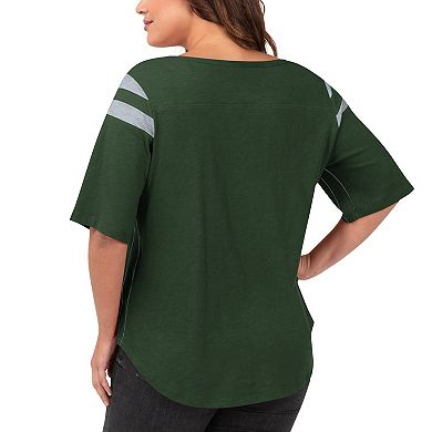 Women's G-III 4Her by Carl Banks Green Michigan State Spartans Plus Size Linebacker Half-Sleeve T-Shirt