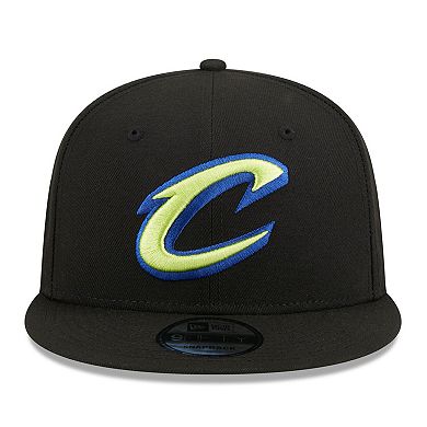 Men's New Era Black Cleveland Cavaliers Neon Pop 9FIFTY Snapback Hat