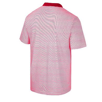 Men's Colosseum White/Scarlet Nebraska Huskers Print Stripe Polo