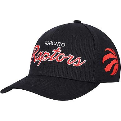 Men's Mitchell & Ness Black Toronto Raptors MVP Team Script 2.0 Stretch Snapback Hat