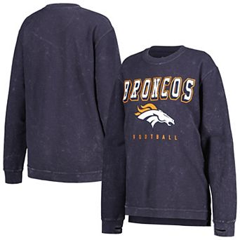 Women's G-III 4Her by Carl Banks Navy Denver Broncos Comfy Cord Pullover Sweatshirt