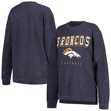 Women's G-III 4Her by Carl Banks Navy Denver Broncos Comfy Cord Pullover Sweatshirt