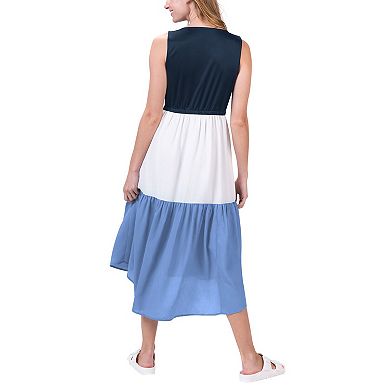 Women's G-III 4Her by Carl Banks Navy/Blue New England Patriots 12th Inning Colorblock Dress