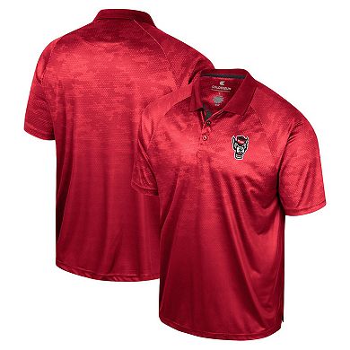 Men's Colosseum Red NC State Wolfpack Honeycomb Raglan Polo