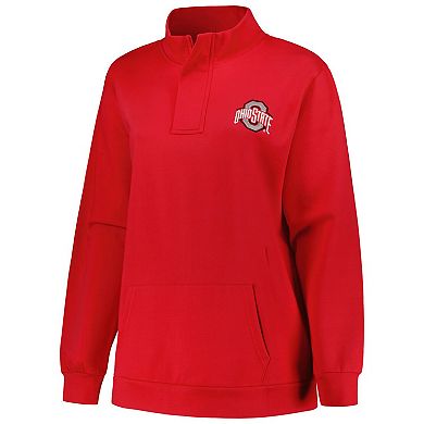 Women's Profile Scarlet Ohio State Buckeyes Plus Size Fleece Quarter-Zip Jacket