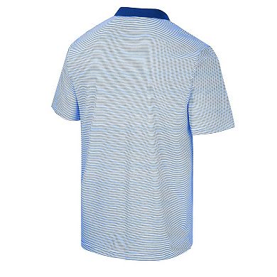 Men's Colosseum White/Royal Boise State Broncos Print Stripe Polo