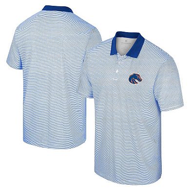 Men's Colosseum White/Royal Boise State Broncos Print Stripe Polo