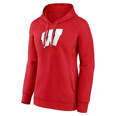 Women's Fanatics Branded Red Wisconsin Badgers Evergreen Pullover Hoodie