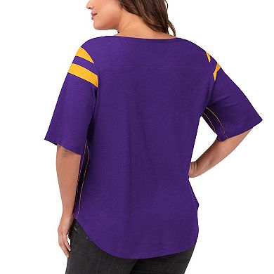 Women's G-III 4Her by Carl Banks Purple Minnesota Vikings Plus Size Linebacker Short Sleeve T-Shirt