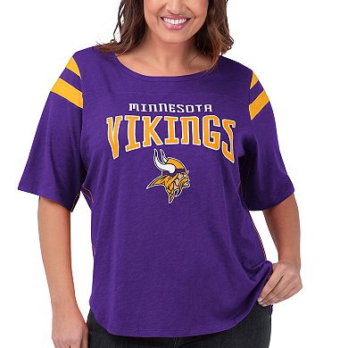 Women's G-III 4Her by Carl Banks Purple Minnesota Vikings Plus Size Linebacker Short Sleeve T-Shirt