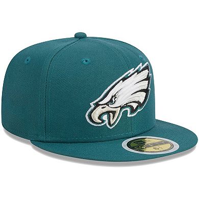 Youth New Era Midnight Green Philadelphia Eagles Main 59FIFTY Fitted Hat