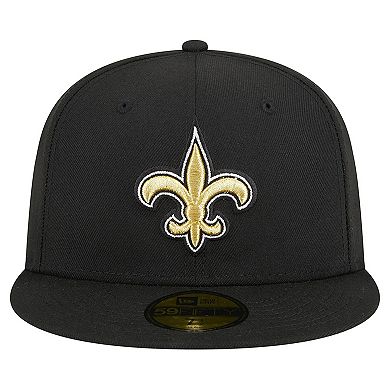 Men's New Era Black New Orleans Saints Main 59FIFTY Fitted Hat