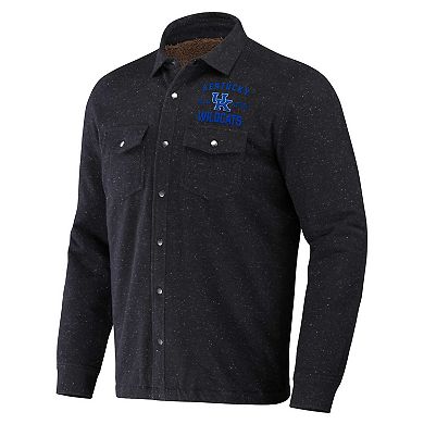 Men's Darius Rucker Collection by Fanatics Heather Charcoal Kentucky Wildcats Sherpa-Lined Full-Snap Shacket