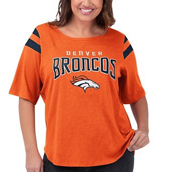 Women's G-III 4Her by Carl Banks Orange Denver Broncos Plus Size Linebacker Short Sleeve T-Shirt