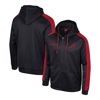 Men's Colosseum Black Alabama Crimson Tide Reese Full-Zip Hoodie