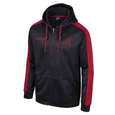 Men's Colosseum Black Alabama Crimson Tide Reese Full-Zip Hoodie