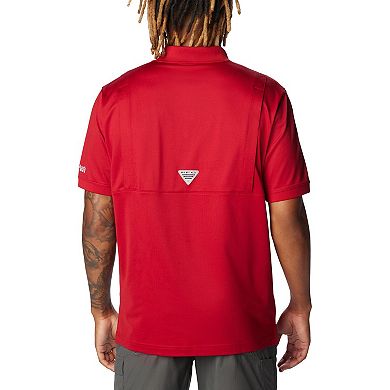 Men's Columbia Crimson Oklahoma Sooners PFG Tamiami Omni-Shield Polo