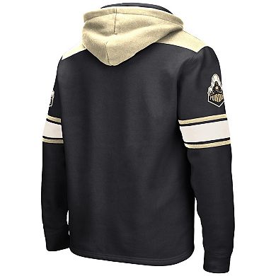 Men's Colosseum Black Purdue Boilermakers Big & Tall Hockey Lace-Up Pullover Hoodie