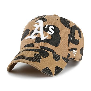 Women's '47  Brown Oakland Athletics Rosette Clean Up Adjustable Hat