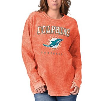 Women's G-III 4Her by Carl Banks Orange Miami Dolphins Comfy Cord Pullover Sweatshirt