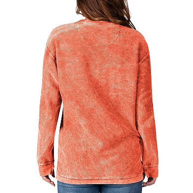 Women's G-III 4Her by Carl Banks Orange Miami Dolphins Comfy Cord Pullover Sweatshirt