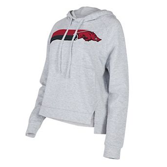 Women's Concepts Sport Gray Arkansas Razorbacks Cedar Tri-Blend Raglan Pullover Hoodie